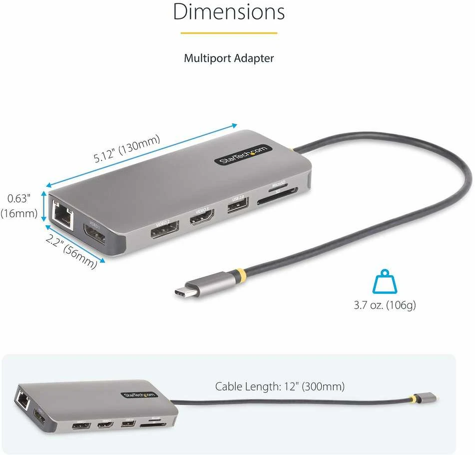 StarTech USB-C MULTIMONITOR ADAPTER HDMI/DP TRIPLE/DOUBLE DISPLAY DOCK