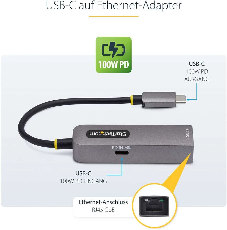 „StarTech“ USB C TIPO ETHERNET ADAPTERIS / ETHERNET ADAPTERIS