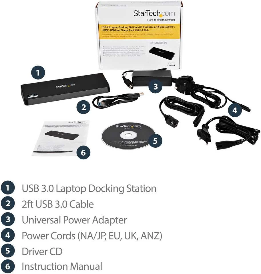 „StarTech 4K Dock“ USB stotis / replikatorius (USB3DOCKHDPC)