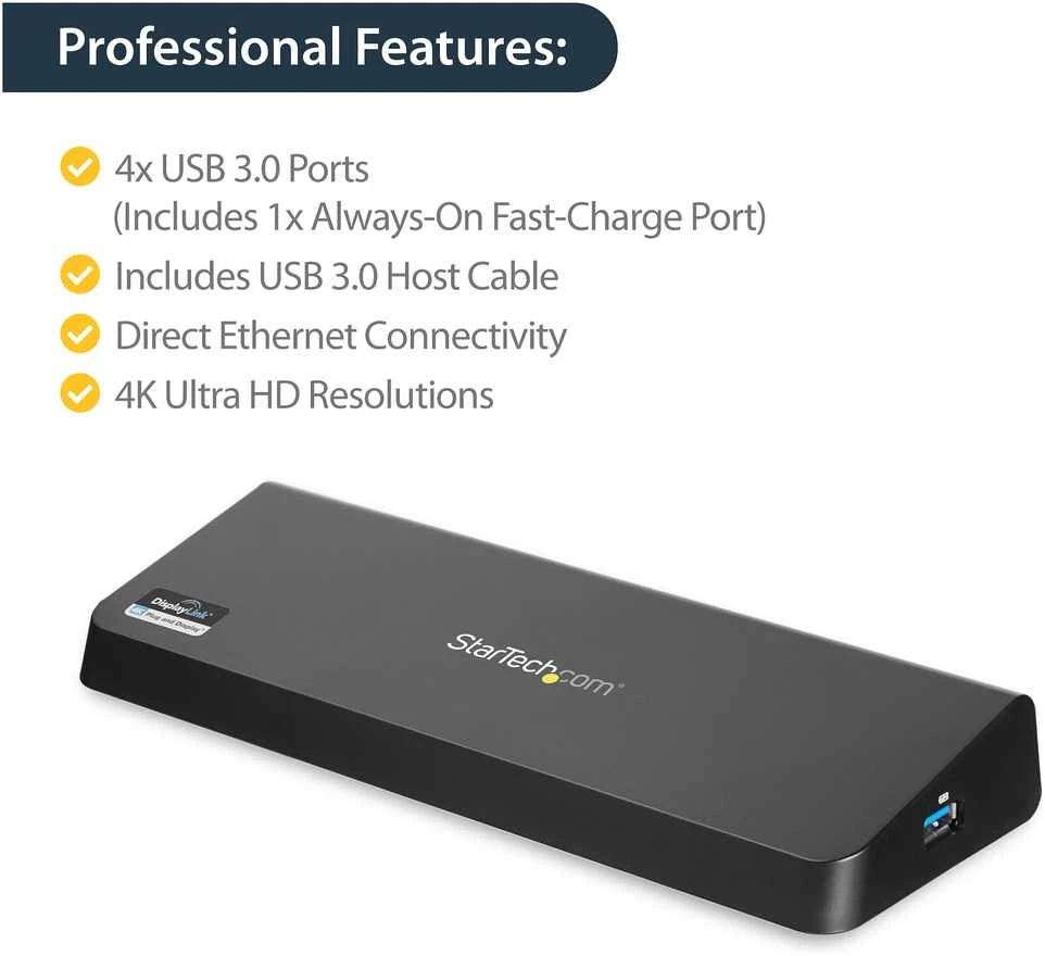 „StarTech 4K Dock“ USB stotis / replikatorius (USB3DOCKHDPC)