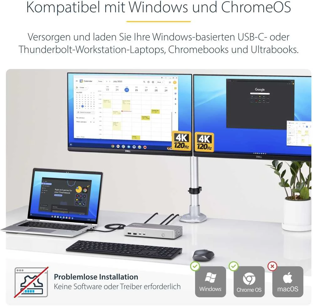 StarTech USB4 doko stotelė su dviejų monitorių pajungimu
