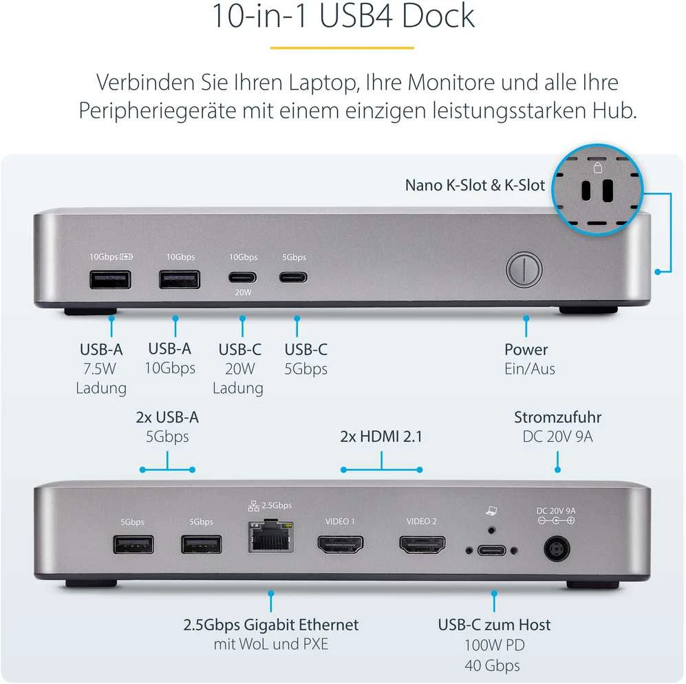 StarTech USB4 prijungimo stotele su jungciu schema