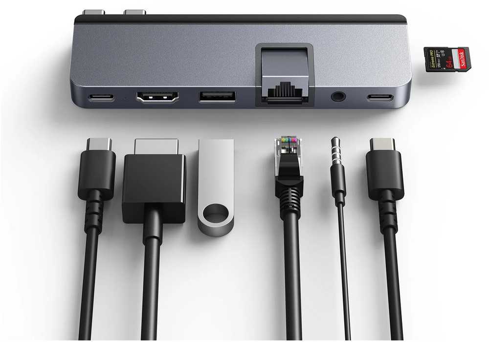 Targus Hiper | „HyperDrive Dual USB-C TB“ suderinamas „7-in-2“ šakotuvas su universaliu USB-C išoriniu adapteriu, skirtu „MacBook Air“ / „Pro“ 2016–2020 m. Ethernet LAN (RJ-45) jungtys 1 | HDMI jungtys kiekis 1
