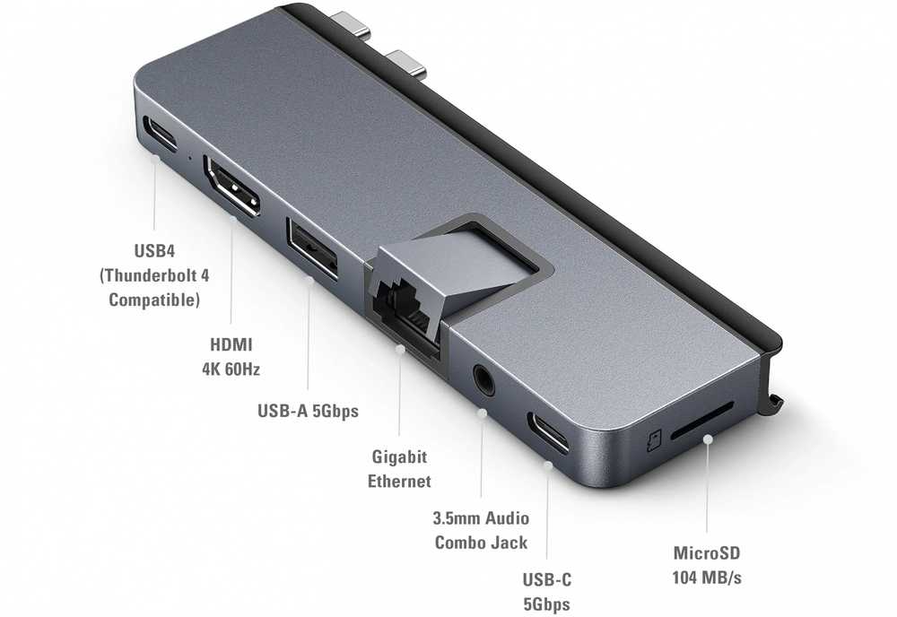 Targus Hiper | „HyperDrive Dual USB-C TB“ suderinamas „7-in-2“ šakotuvas su universaliu USB-C išoriniu adapteriu, skirtu „MacBook Air“ / „Pro“ 2016–2020 m. Ethernet LAN (RJ-45) jungtys 1 | HDMI jungtys kiekis 1