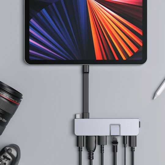 Targus Hiper | „HyperDrive Dual USB-C TB“ suderinamas „7-in-2“ šakotuvas su universaliu USB-C išoriniu adapteriu, skirtu „MacBook Air“ / „Pro“ 2016–2020 m. Ethernet LAN (RJ-45) jungtys 1 | HDMI jungtys kiekis 1