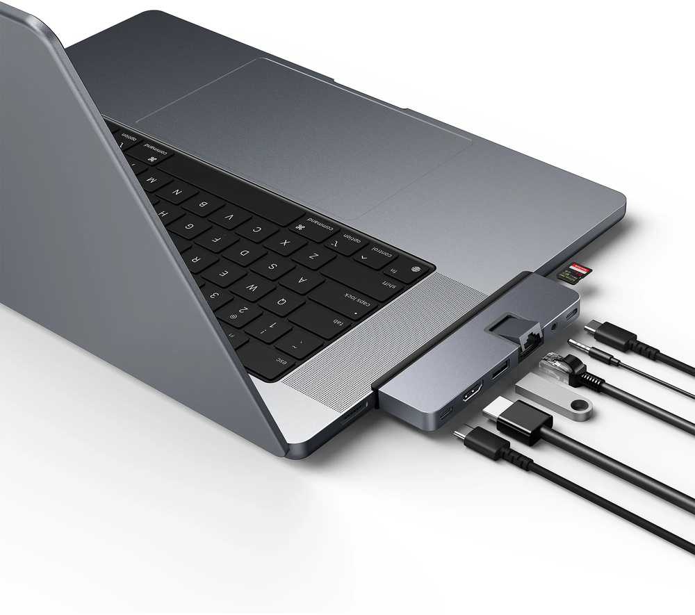 Targus Hiper | „HyperDrive Dual USB-C TB“ suderinamas „7-in-2“ šakotuvas su universaliu USB-C išoriniu adapteriu, skirtu „MacBook Air“ / „Pro“ 2016–2020 m. Ethernet LAN (RJ-45) jungtys 1 | HDMI jungtys kiekis 1