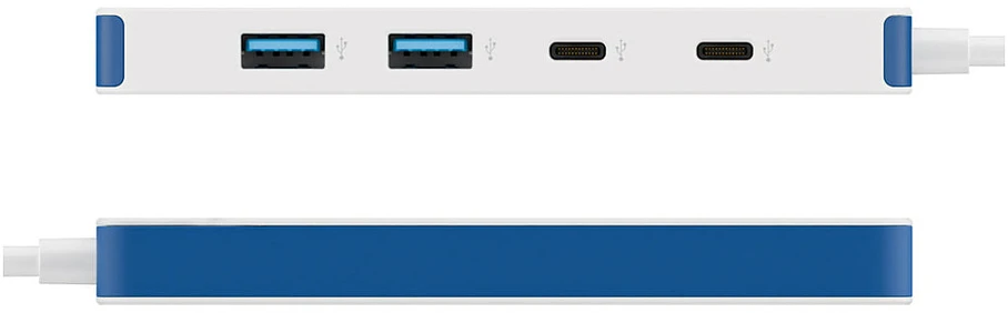 Targus Hyper HyperDrive Flex 4 Port USB-C Hub, Baltas/Mėlyna | HD5201BUGL