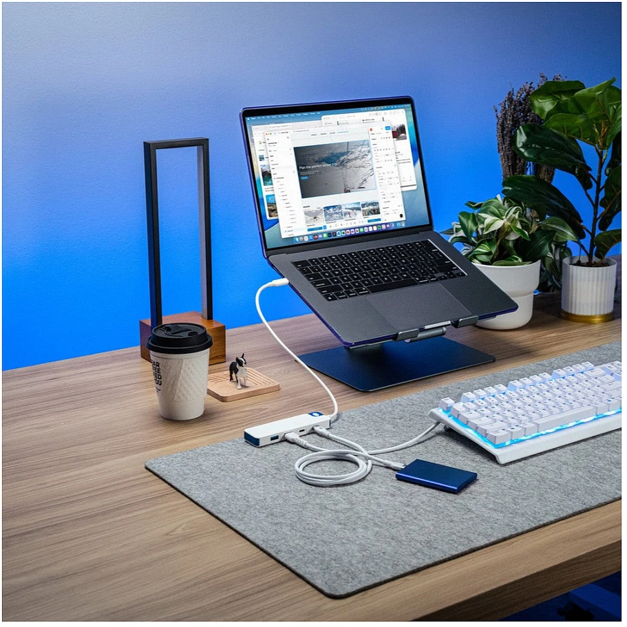 Targus Hyper HyperDrive Flex 4 Port USB-C Hub, Baltas/Mėlyna | HD5201BUGL
