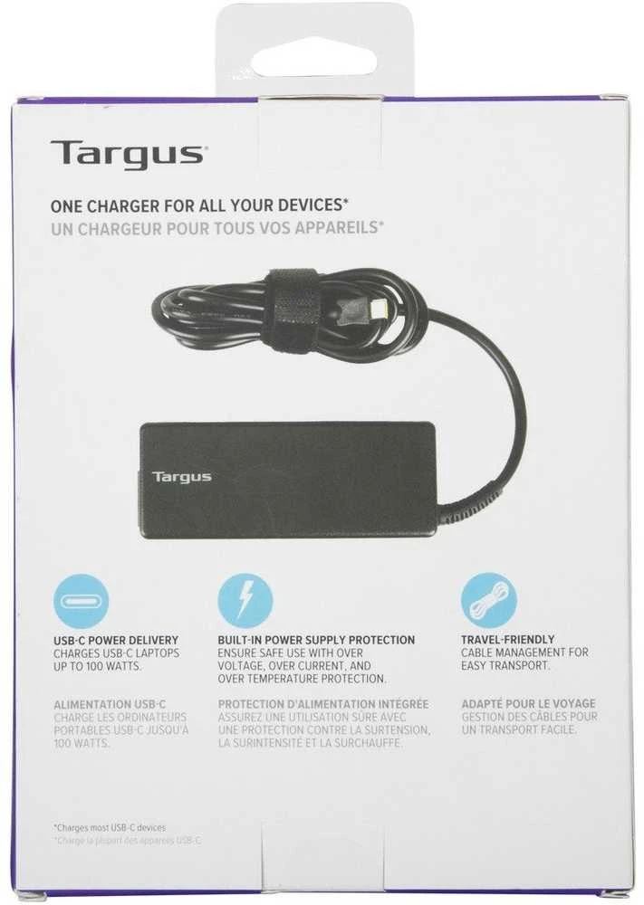 Targus | 100 W USB-C PD įkroviklis – skirtas nešiojamiesiems kompiuteriams arba maitinimo įtaisams | APA108EU