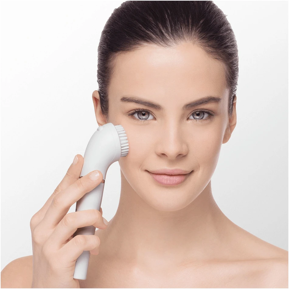SE851v Braun FaceSpa veido epiliatorius ir šepetėlis + veidrodėlis su šviesa + kosmetinė