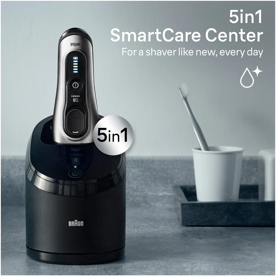 Braun Series 8 8567cc Skustuvas Apkarpymo mašinėlė Juoda, Sidabras