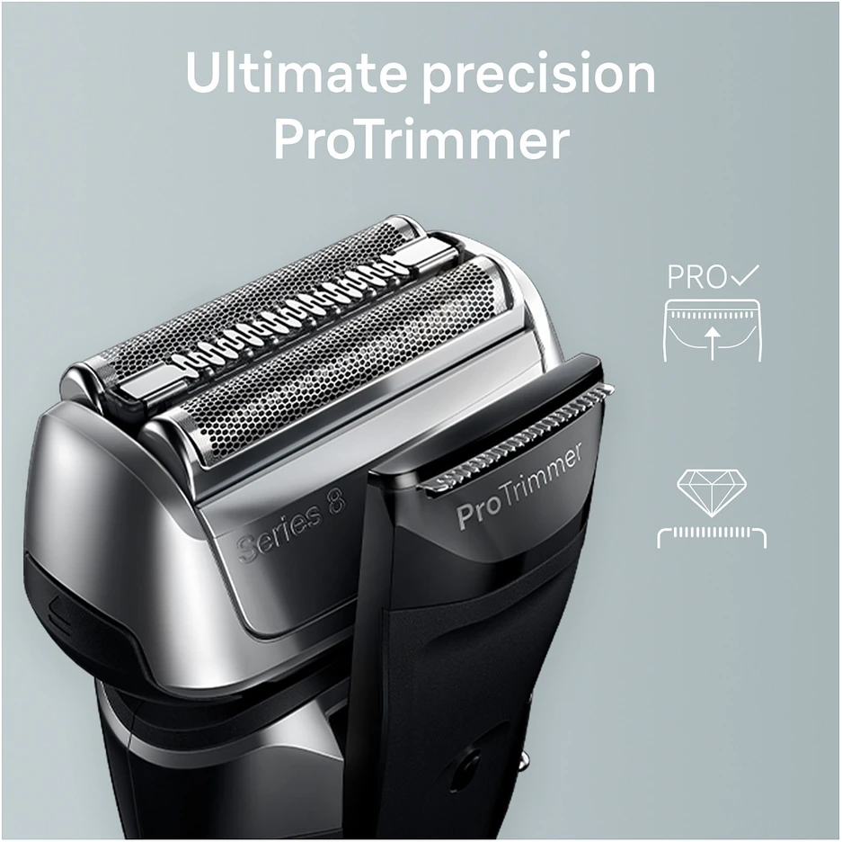 Braun Series 8 8567cc Skustuvas Apkarpymo mašinėlė Juoda, Sidabras