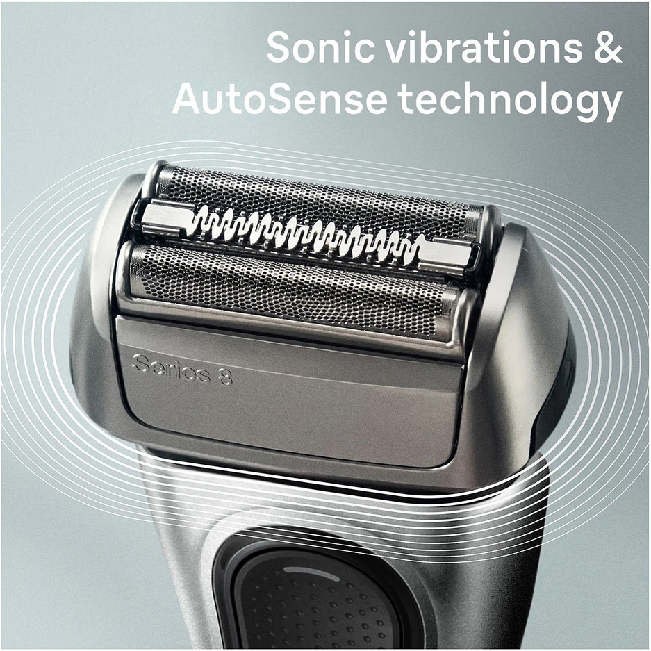 Braun Series 8 8567cc Skustuvas Apkarpymo mašinėlė Juoda, Sidabras