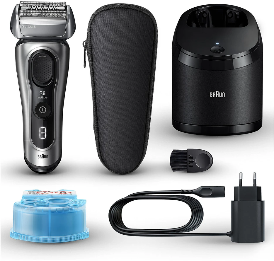 Braun Series 8 8567cc Skustuvas Apkarpymo mašinėlė Juoda, Sidabras