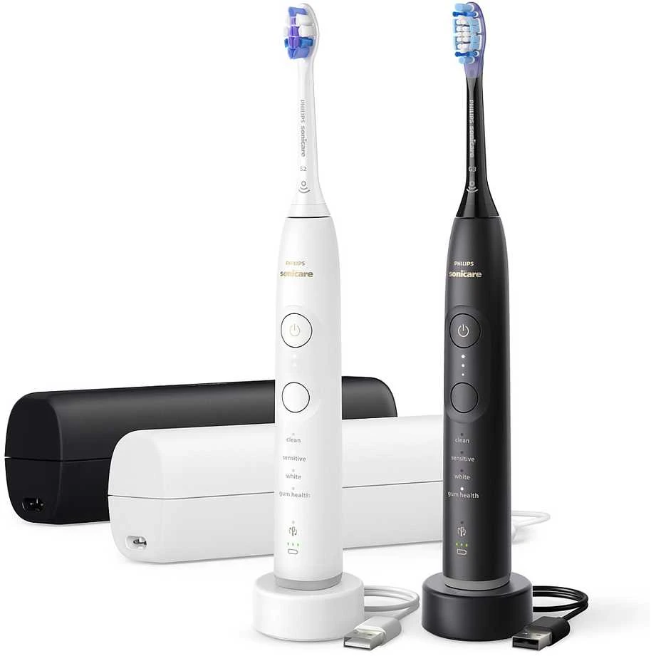 Elektriniai dantų šepetėliai Philips Sonicare 7100 HX7429/02, 2 vnt., juodas ir baltas