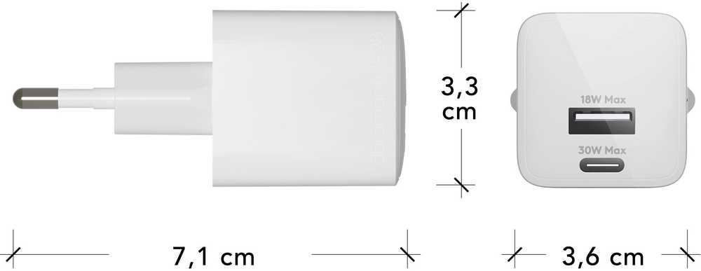 Įkroviklis dbramante re-charge jungiama į tinklą 1 USB-A 1 USB-C 30 W (CH18EUWH7082)