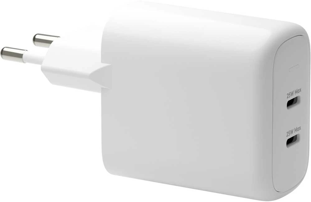 dbramante1928 - Įkroviklis - Sieninis įkroviklis GaN - 2x USB-C 25W EU - Baltas