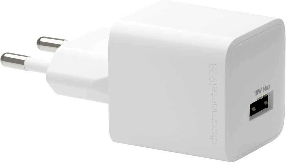 dbramante1928 - Įkrovimas - Sieninis įkroviklis GaN - USB-A 18W EU - Baltas