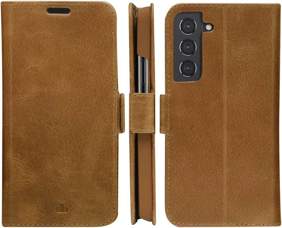 D Bramante dbramante1928 Copenhagen Slim - Dėklas su klapką do telefonu komórkowego - skóra ziarnista - jasnobrązowy - do Samsung Galaxy S22 (CSSSGT001433)