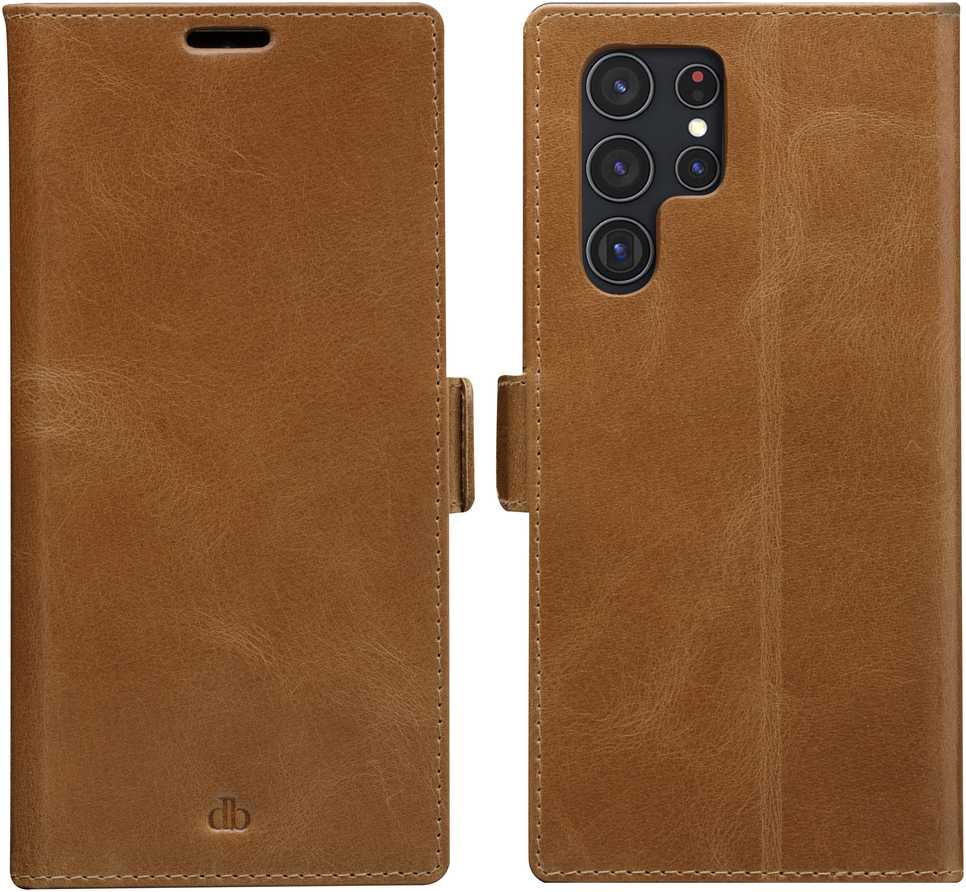 D Bramante dbramante1928 Copenhagen Slim - Dėklas su klapką na telefon - skóra ziarnista - Jasnobrązowy - do Samsung Galaxy S22 Ultra (CSSUGT001437)