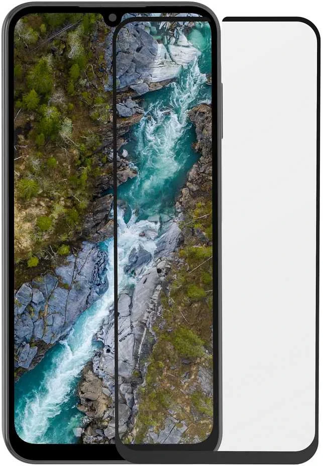 dbramante1928 „Eco-shield*“ – telefono ekrano apsauga – stiklas – spalva su juodu rėmeliu – skirtas „Samsung Galaxy A15“