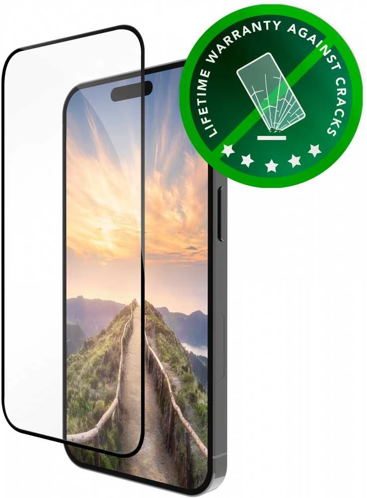 Dbramante1928 Eco-shield ekrano apsauga, Apple iPhone 16/15, juodi kraštai