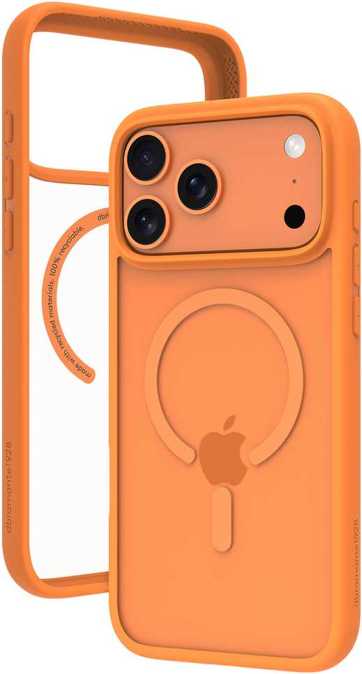 Dėklas dbramante1928 Grenen nugarėlė su MagSafe, skirta iPhone 17 Pro Max – oranžinė