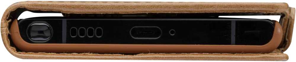 Dėklas D Bramante Lynge - Flip-Hulle fur Mobiltelefon - skóra su fakturą - Hellbraun - fur Samsung Galaxy S22 Ultra