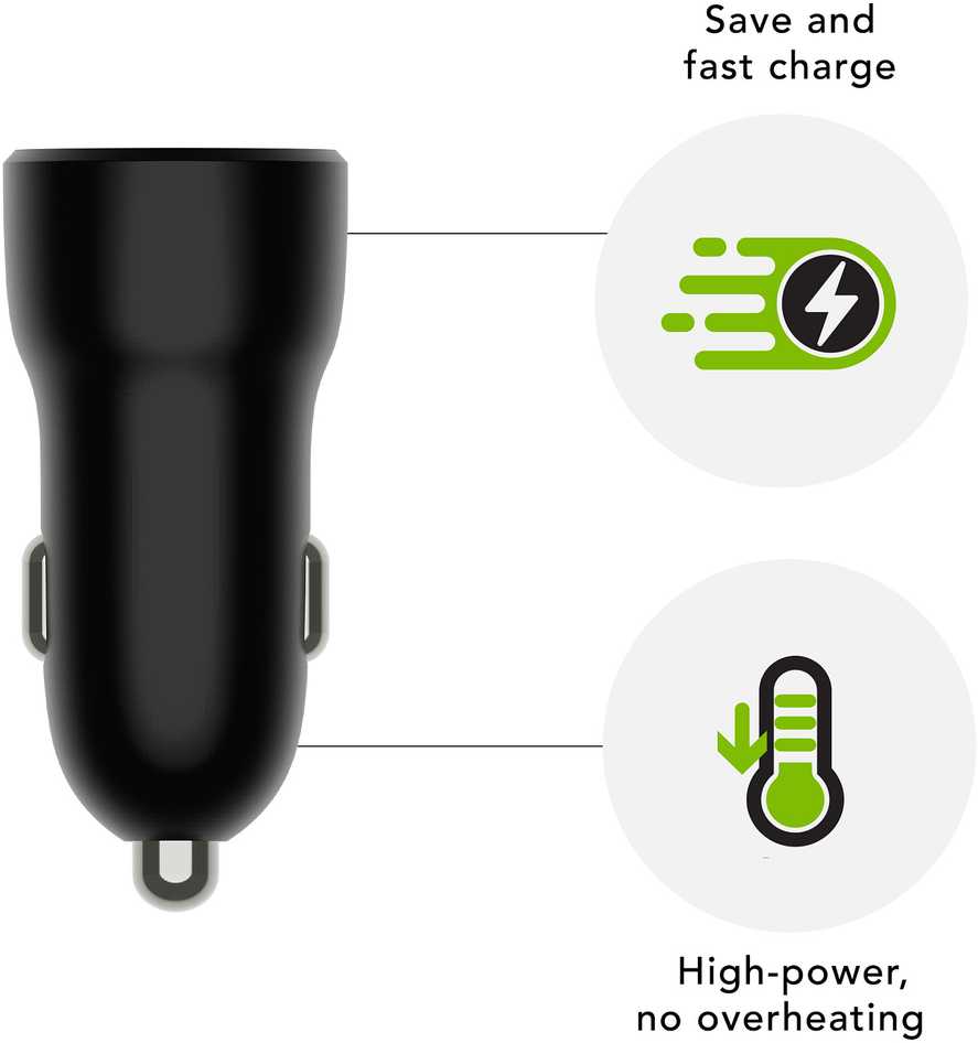 Įkroviklis dbramante dbramante1928 re-charge - Maitinimo šaltinis automobilinis - 30 Watt - 2 wyjścia (USB-C, USB) - juoda