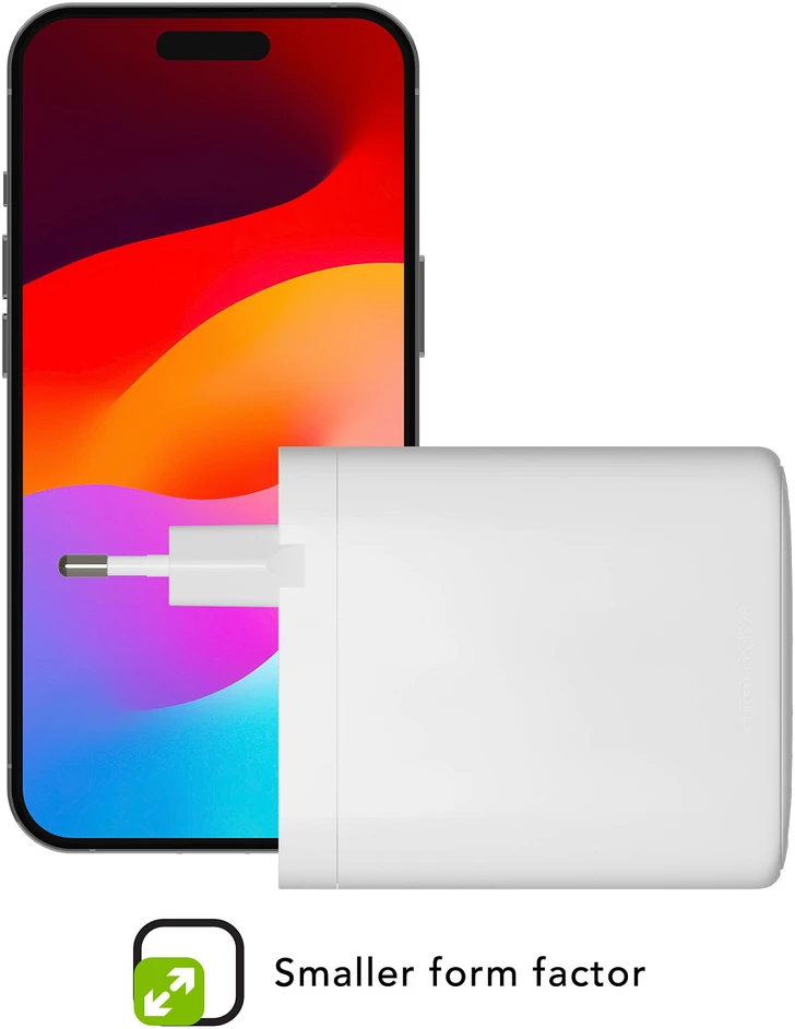 dbramante1928 - Įkrovimas - Sieninis įkroviklis GaN - USB-C 140W + 100W + 18W ES - Baltas