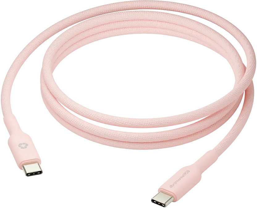 Kabelis USB dbramante dbramante1928 re-charge - USB laidas - 24 kontaktų USB-C (M) į 24 kontaktų USB-C (M) - 1,5 m - pintas laidas, USB-C Power Delivery (60W) - rožinė
