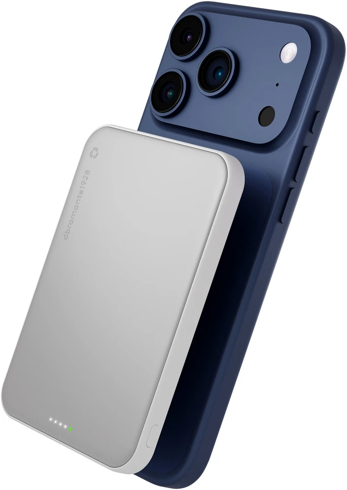 Įkroviklis dbramante dbramante1928 re-charge Indukcinė kroviklis slim Qi2.2 5000 mAh 25 watt balta