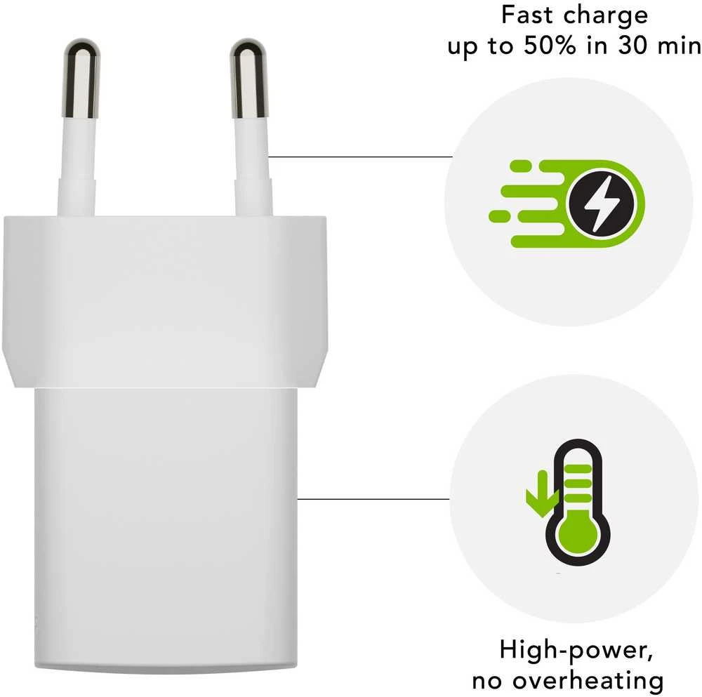 dbramante1928 - Įkrovimas - Sieninis įkroviklis GaN - USB-C 25W EU - Baltas