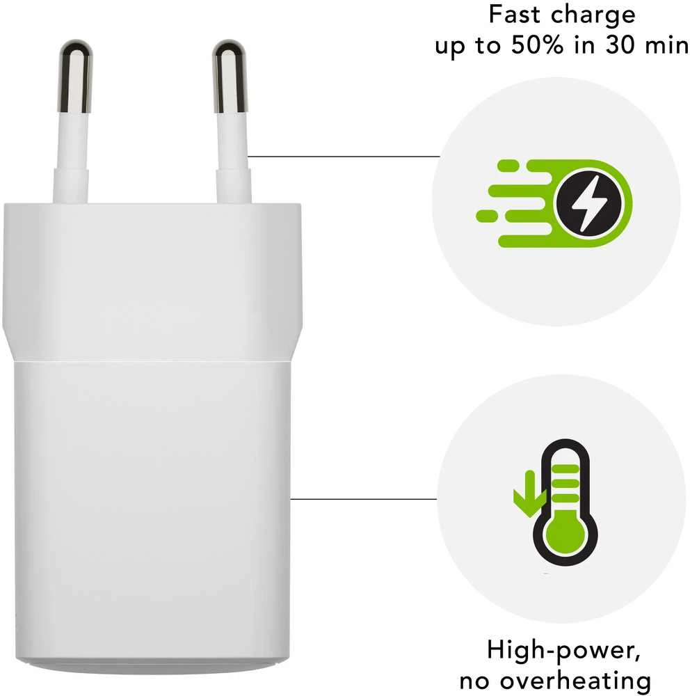 dbramante1928 – Įkraunamas – ES sieninis įkroviklis – USB-C 30W – Baltas