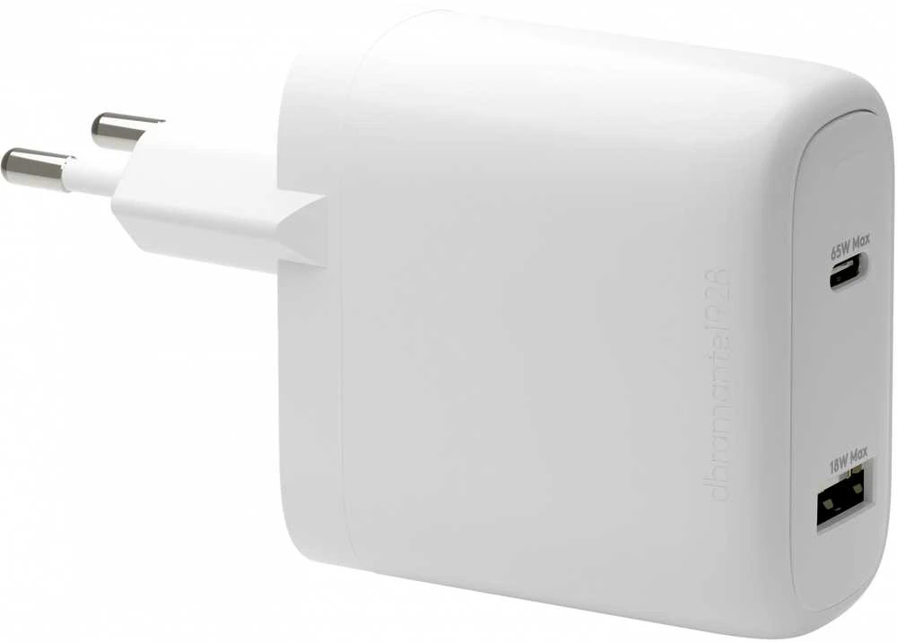 dbramante1928 - Įkrovimas - Sieninis įkroviklis GaN - USB-C 65W+18W ES - Baltas