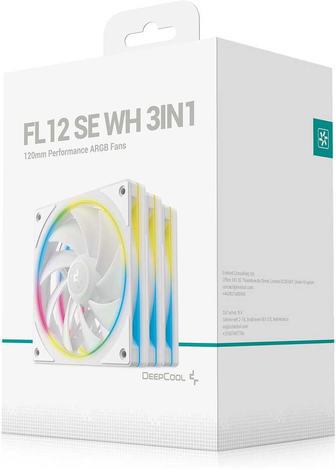 Deepcool FL12R SE WH Pack 120 mm ARGB PWM ventiliatorius