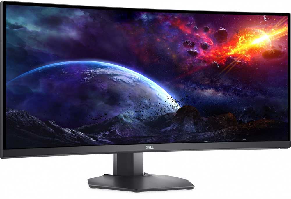 Monitorius Dell LCD S3422DWG/ 34 " / VA / WQHD / 1800R lenktas ekranas / 3440x1440 / 21:9 / 400 cd/m² / 2 ms reakcijos laikas / Reguliuojamas pasvirimas ir aukštis / Juodas / 210-AZZE