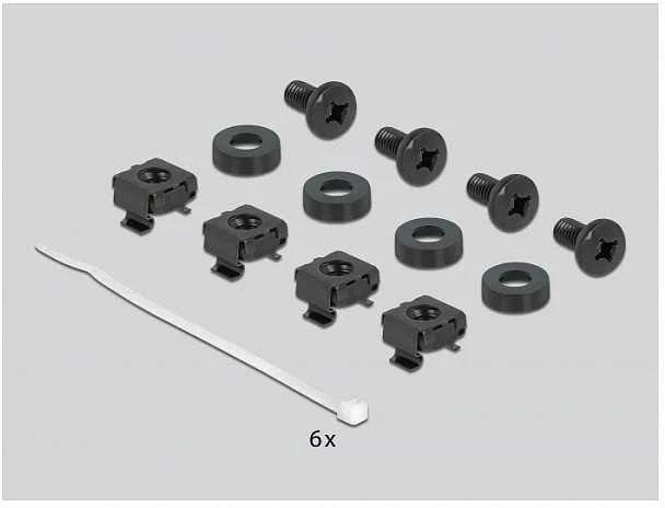 Delock 66845 - Kabelių tvarkymo skydelis - Juodas - Metalas - 1U - Kinija - 25,4 cm (10")
