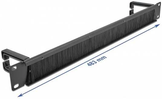 Delock 19? Kabelmanagement Bürstenleiste mit 2 Bügeln 1 HE juodas
