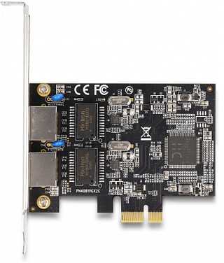 Tinklo plokštė Delock DeLOCK PCIE x1 į 2x RJ45 Gbit, tinklo kamera