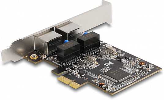 Tinklo plokštė Delock DeLOCK PCIE x1 į 2x RJ45 Gbit, tinklo kamera