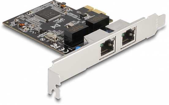 Tinklo plokštė Delock DeLOCK PCIE x1 į 2x RJ45 Gbit, tinklo kamera