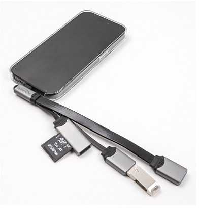 Skaitytuvas Delock DELOCK 2 Port USB Hub inklusive SD und Micro SD Card Reader mit USB Type-C Anschluss