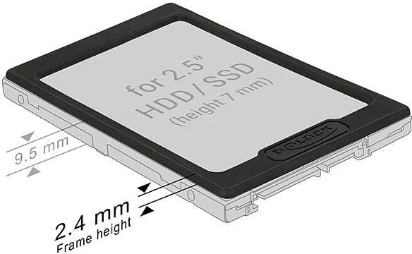 DeLOCK 2.5 HDD / SSD tvirtinimo rėmas nuo 7 iki 9,5 mm