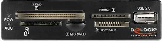 Delock 3.5? USB 2.0 kortelių skaitytuvas, 5 lizdai + 1 x USB 2.0 A tipo lizdas