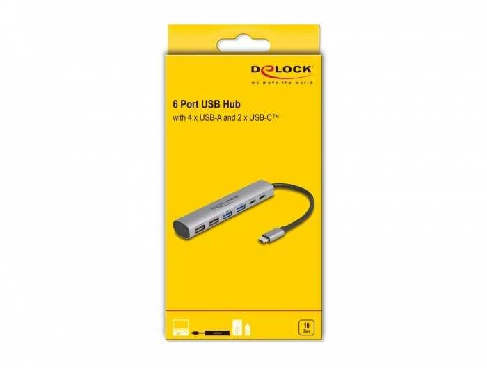 Delock 6 prievadų USB šakotuvas pakuotėje
