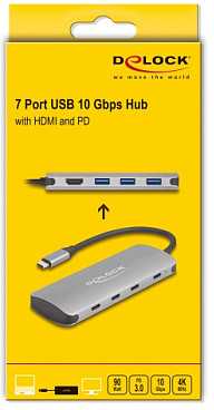 Šakotuvas „Delock 64323 USB Type-C stotelė / replikatorius“