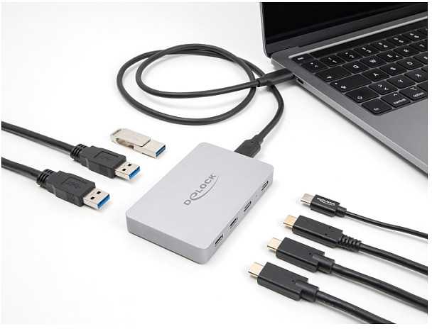 Delock 7 Port USB Hub su 4 x gniazdo USB Type-C i 3 x gniazdo USB Typ-A su PD 82 W (64279)