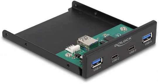 Šakotuvas Delock 3.5? USB 3.2 Gen 1 priekinis skydelis 2 x USB Type-C™ + 2 x USB Type-A
