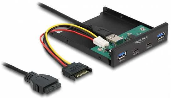 Šakotuvas Delock 3.5? USB 3.2 Gen 1 priekinis skydelis 2 x USB Type-C™ + 2 x USB Type-A